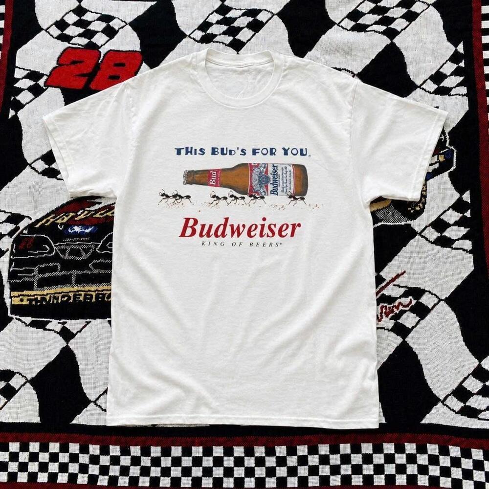 White Budweiser Graphictee Tee - White And Red Streetwear Tee